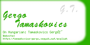 gergo tamaskovics business card